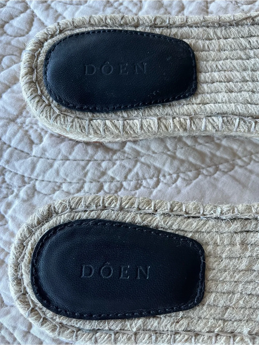 Doen Black Suede Espadrille Slip-On Mules